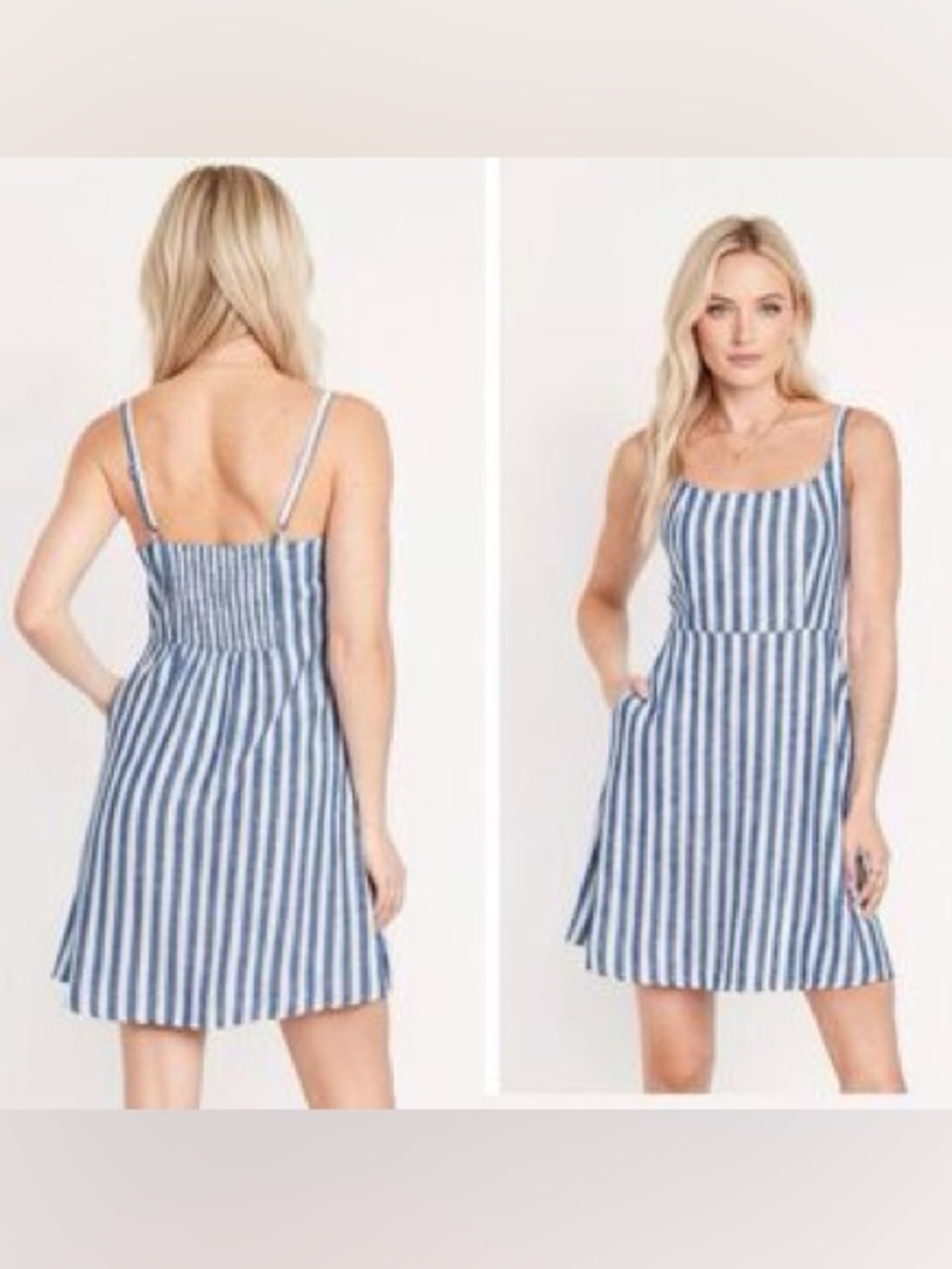 Old Navy Blue and White Striped Mini Dress